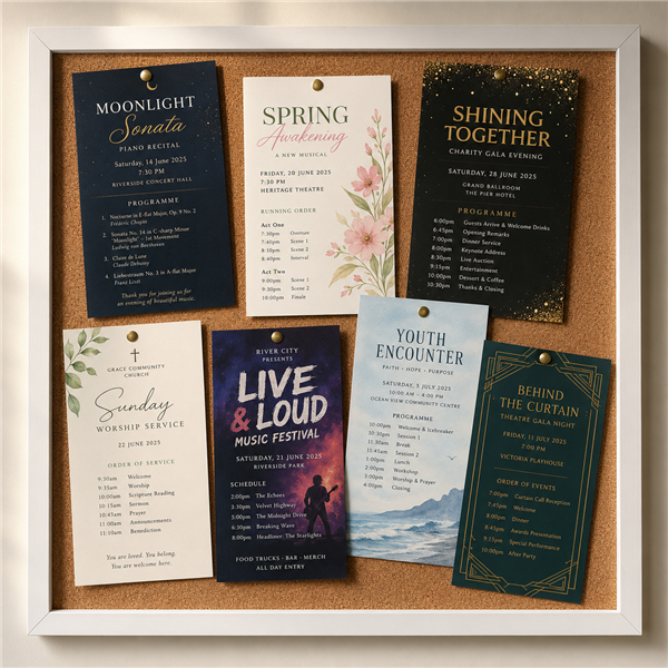 Custom printed event programmes NZ