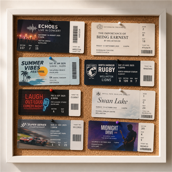 Custom printed event tickets NZ