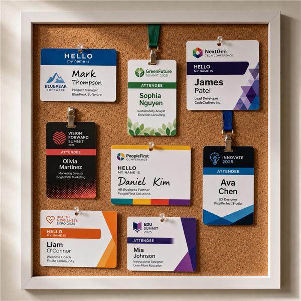 Custom name badges and lanyard inserts NZ