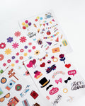 Custom kiss-cut sticker sheet with multiple stickers, NZ