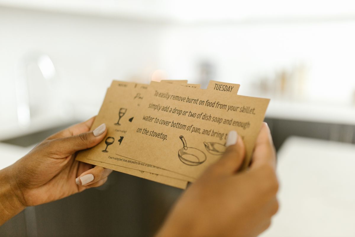 Printed recipe and product info insert cards, NZ