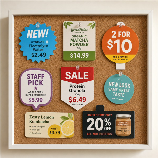 Custom shelf-talkers and wobblers NZ